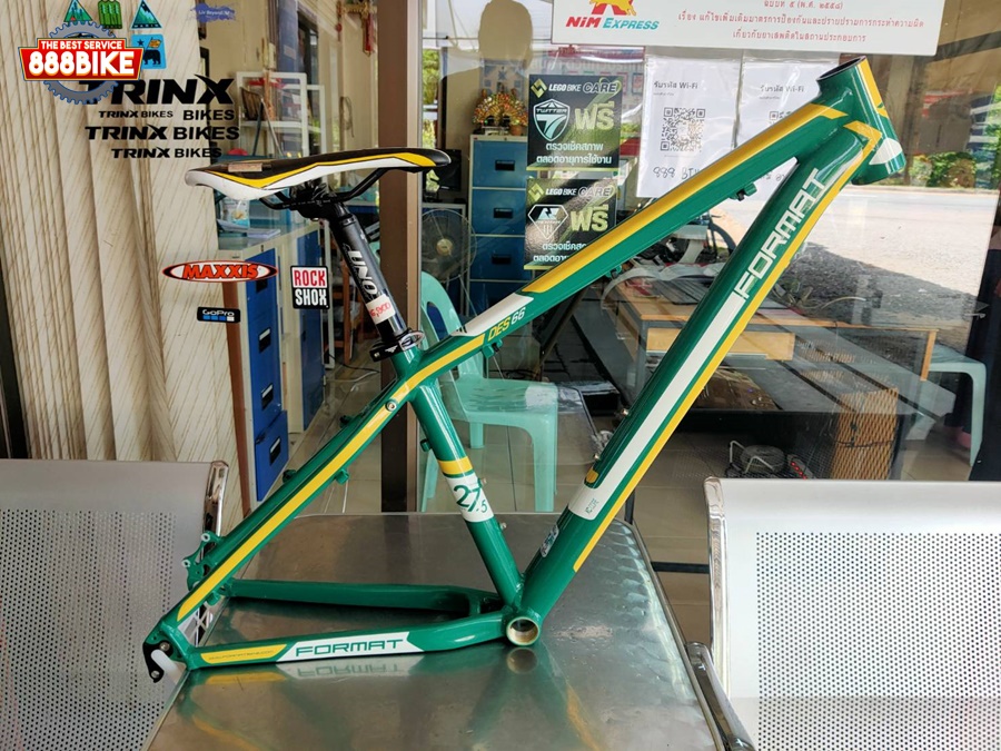FRAMESET FORMAT DES66 27.5 เฟรมอลู คอตรง กระโหลกเกลียว แถมถ้วยคอ FSA เบาะ หลักอาน ดรอปเอ้าท์ (เฟรมแยกชิ้นส่วน)