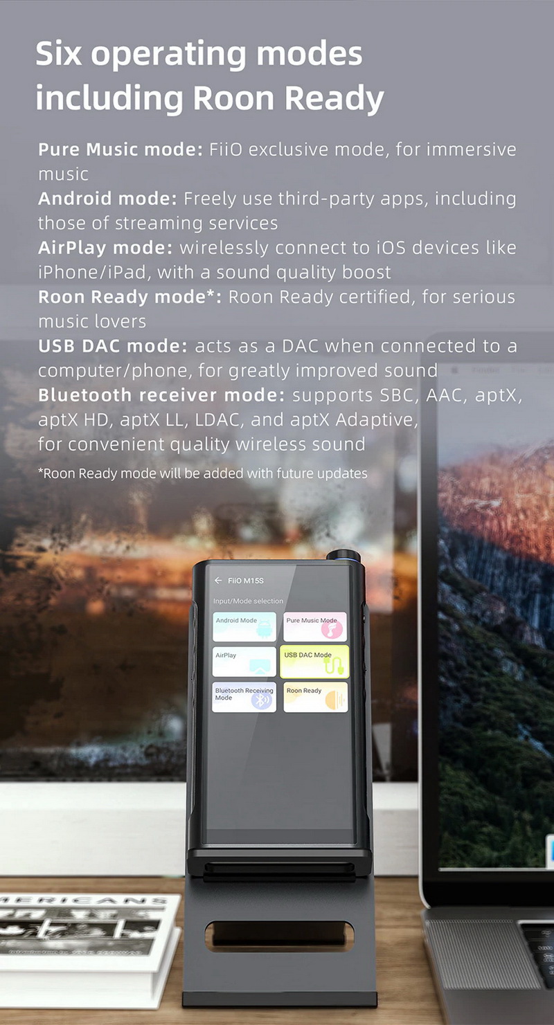 FiiO M15S DAP พกพาและตั้งโต๊ะ 2in1 ครบจบในตัวเดียว รองรับ Dual Hi-Res ประกันศูนย์ไทย