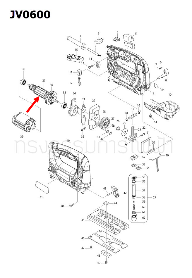 ทุ่น เลื่อยจิ๊กซอว์ Makita มากีต้า JV0600K (แท้) ##