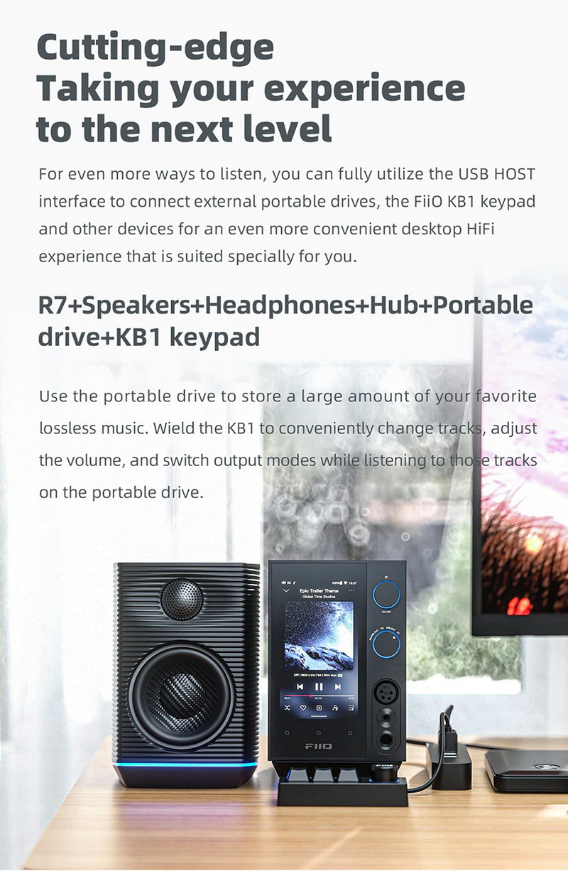 FiiO R7 เครื่องเล่นเพลงสตรีมมิ่งตั้งโต๊ะ DAP+DAC+AMP ครบจบในตัว รองรับ MQA, Roon Ready