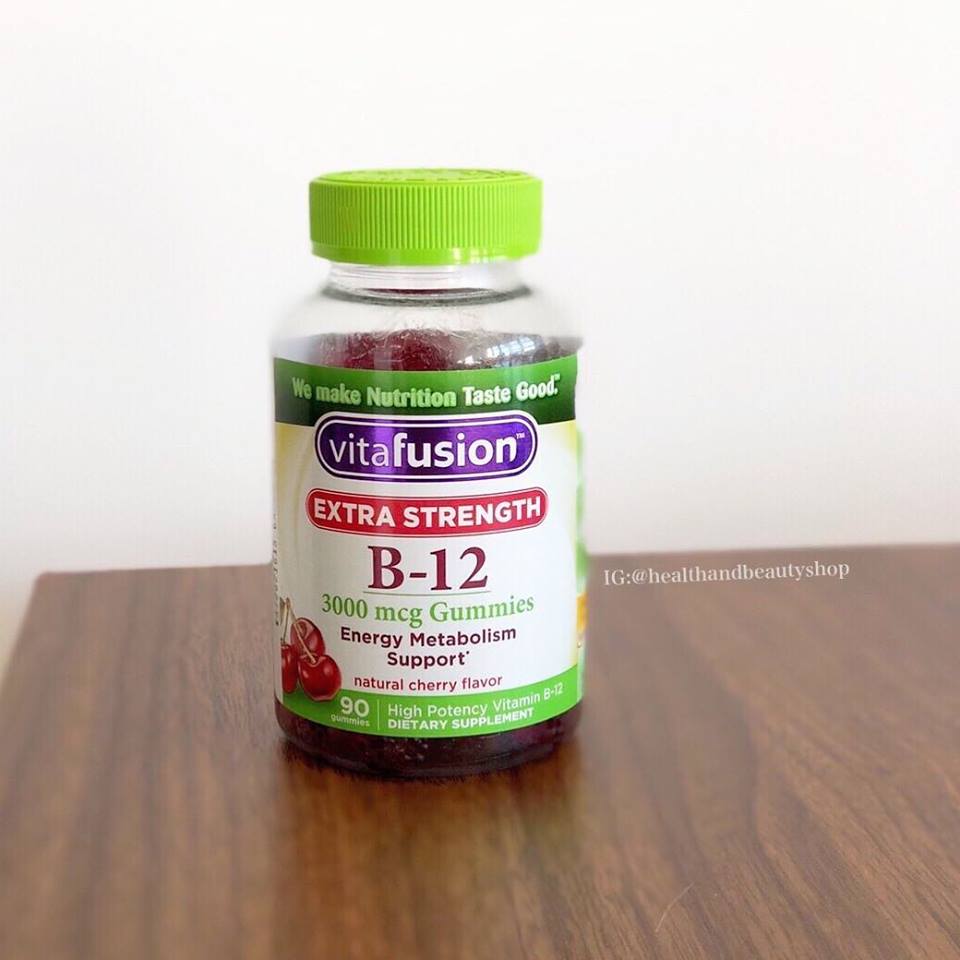 VitaFusion, Extra Strength B-12, Natural Cherry Flavor, 3000 mcg, 90 Gummies