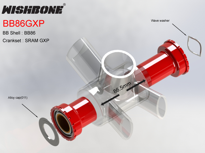 WISHBONE BB86-GXP SRAM, FOR FRAME GIANT, BMC, ORBEA, STROCK, SCOTT, etc