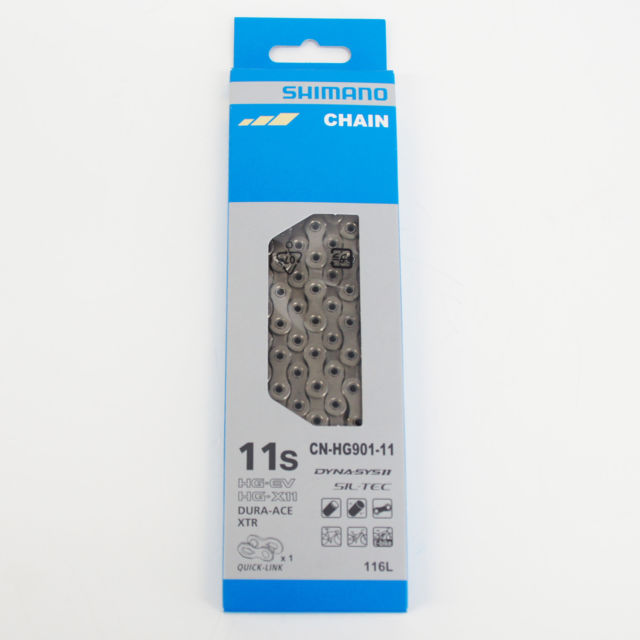 โซ่ XTR/DURA-ACE, CN-HG901-11, โซ่ 11-SPD, 116L, รุ่น Quick Link, ถนน/MTB, มีกล่อง, ICNHG90111116Q