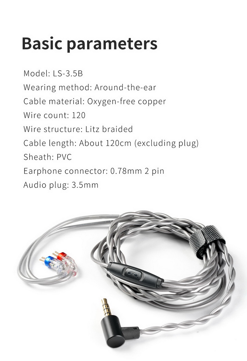 FiiO LS-3.5B สายอัพเกรดหูฟัง พร้อมไมค์และ in-line ในตัว ขั้ว 2พิน0.78 ประกันศูนย์ไทย