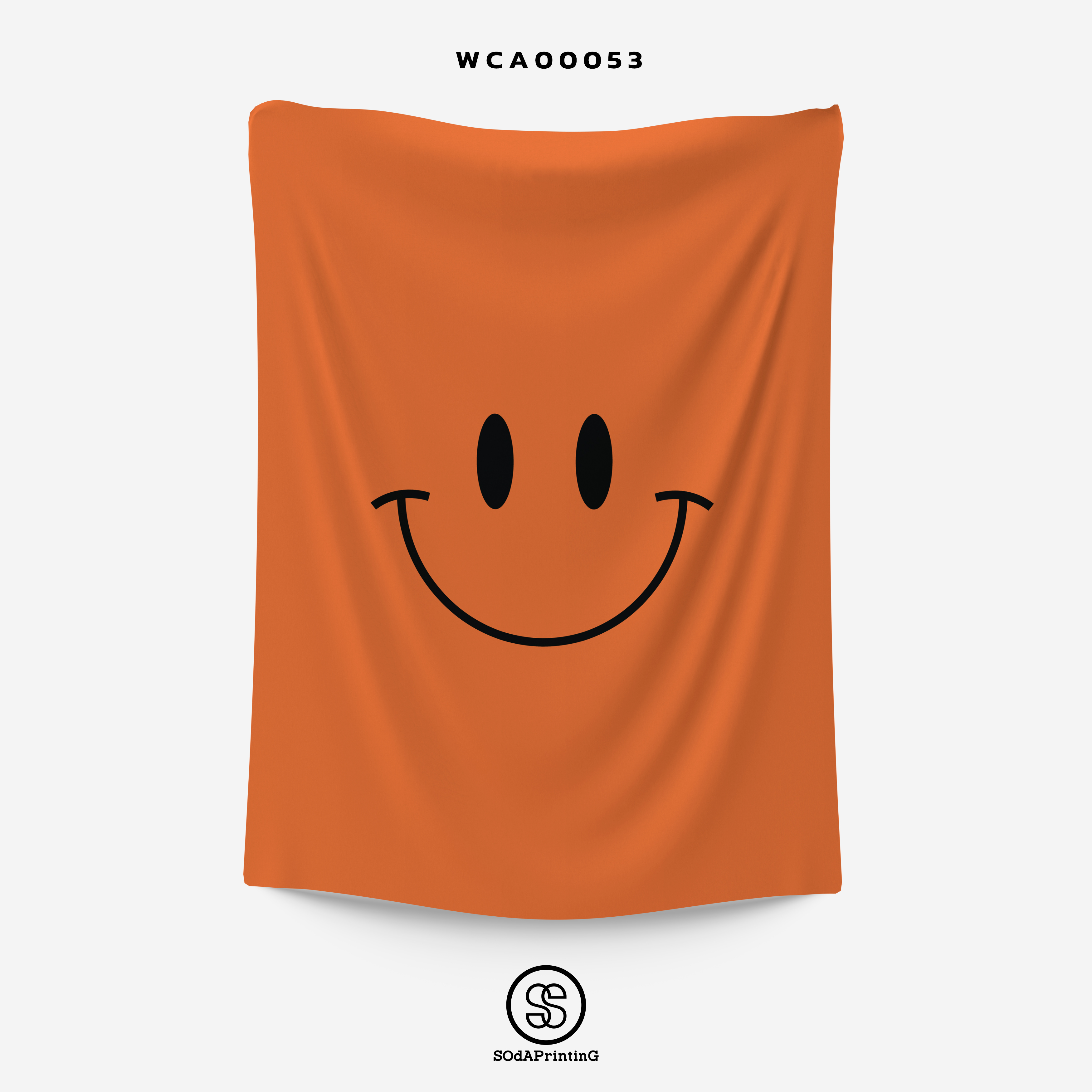 ผ้าติดผนัง ผ้าแขวนผนัง ผ้าตกแต่ง Smiley สีส้ม WCA00053 #SOdAhome #WallCloth