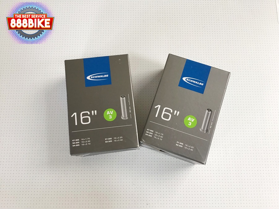 SCHWALBE ยางใน 16X1.75-2.40 หัวใหญ่ (AV3) มีกล่อง