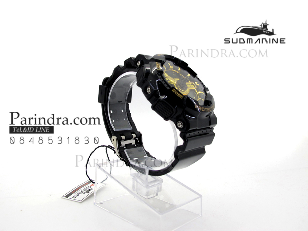 นาฬิกา US submarine Adventure Protector รุ่น TP3163M สีดำ-ทอง พื้นหลังเทา