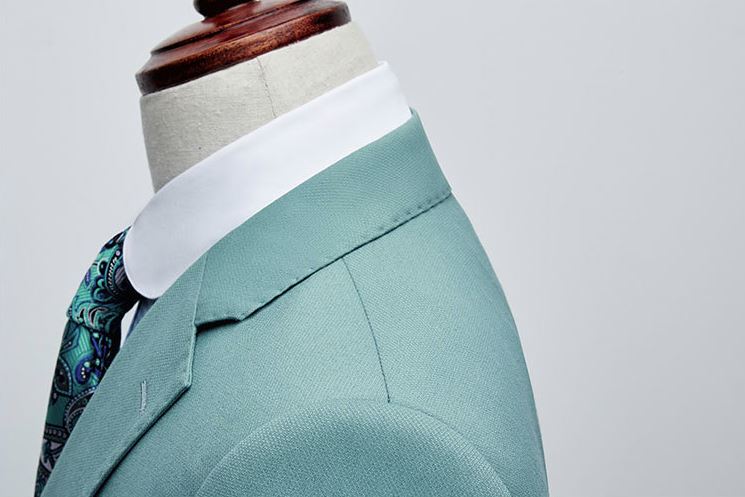 พร้อมเช่า เสื้อสูทชาย สีเขียวมิ้นต์เข้ม สีเขียวพาสเทล Dark Pastel Mint Green (พร้อมเสื้อกั๊ก)