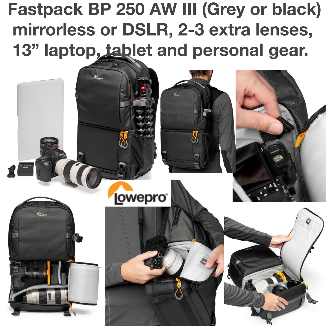 กระเป๋ากล้อง Fastpack BP 250 AW III เหมาะDSLR เลนส์ 2-3 ชิ้น โดรน แล็ปท็อป 13 นิ้ว กันน้ำ ของแท้ประกันศุนย์ 3ปี (ส่งฟรี)