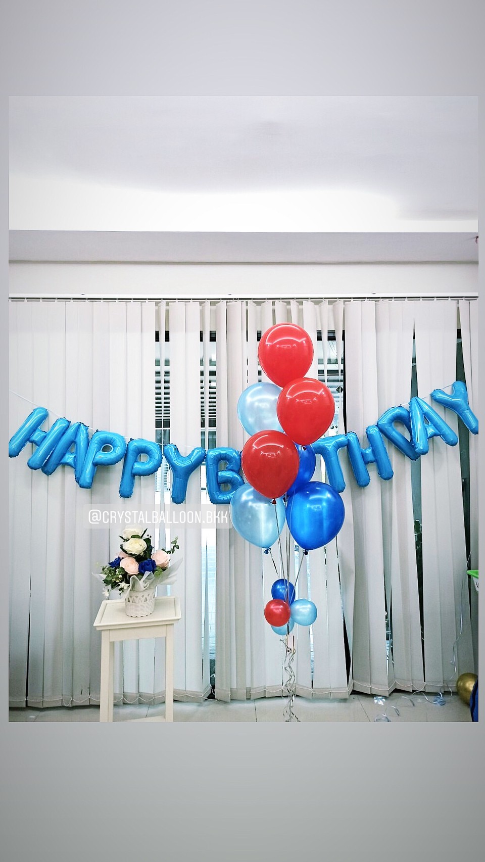 ลูกโป่ง วันเกิด HAPPY BIRTHDAY 13 ตัว ตัวอักษรสีฟ้า สุดคุ้ม พร้อม ช่อลูกโป่ง ช่อ 7 ลูก 1 ช่อ พร้อมตกเเต่ง สามารถเปลี่ยนสีลูกโป่ง/เปลี่ยนสีตัวอักษร HBD ได้