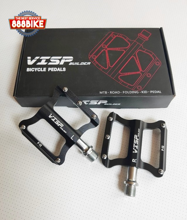บันไดจักรยาน VISP P-12 ALLOY PEDALS, DU-BEARING สีดำ เบา ลื่นสุดๆ