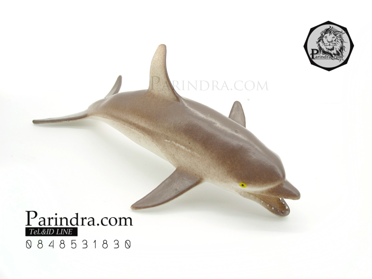 โมเดลปลาโลมา สีเทาชมพู บีบมีเสียง