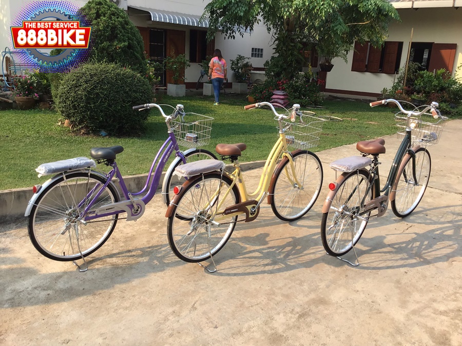 จักรยานแม่บ้าน OSAKA RHINO CITY BIKE พร้อมตะกร้า ไม่มีเกียร์ ล้อ 26นิ้ว