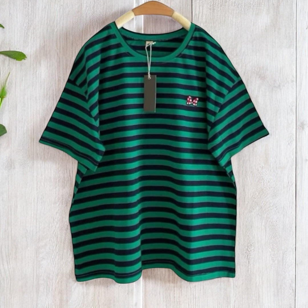 เสื้อยืดลายทางลายปักโบว์ 9am