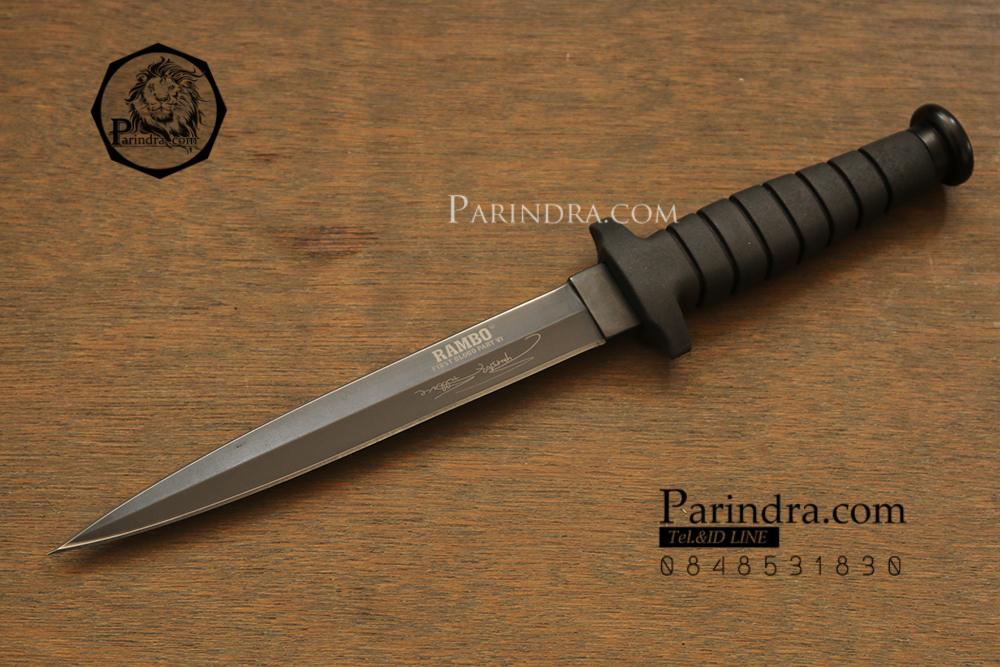 มีดเดินป่าใบตาย RAMBO VI สุดโหด สีดำ