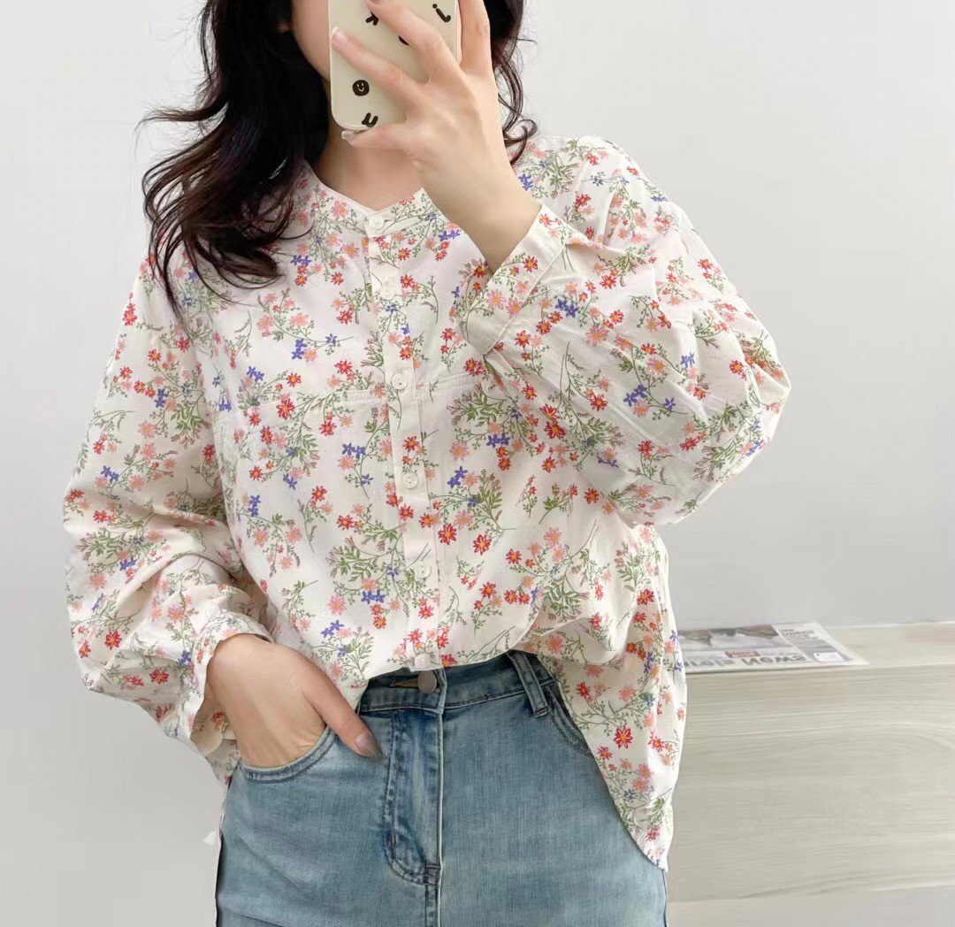 เสื้อผ้าฝ้ายลายดอกไม้