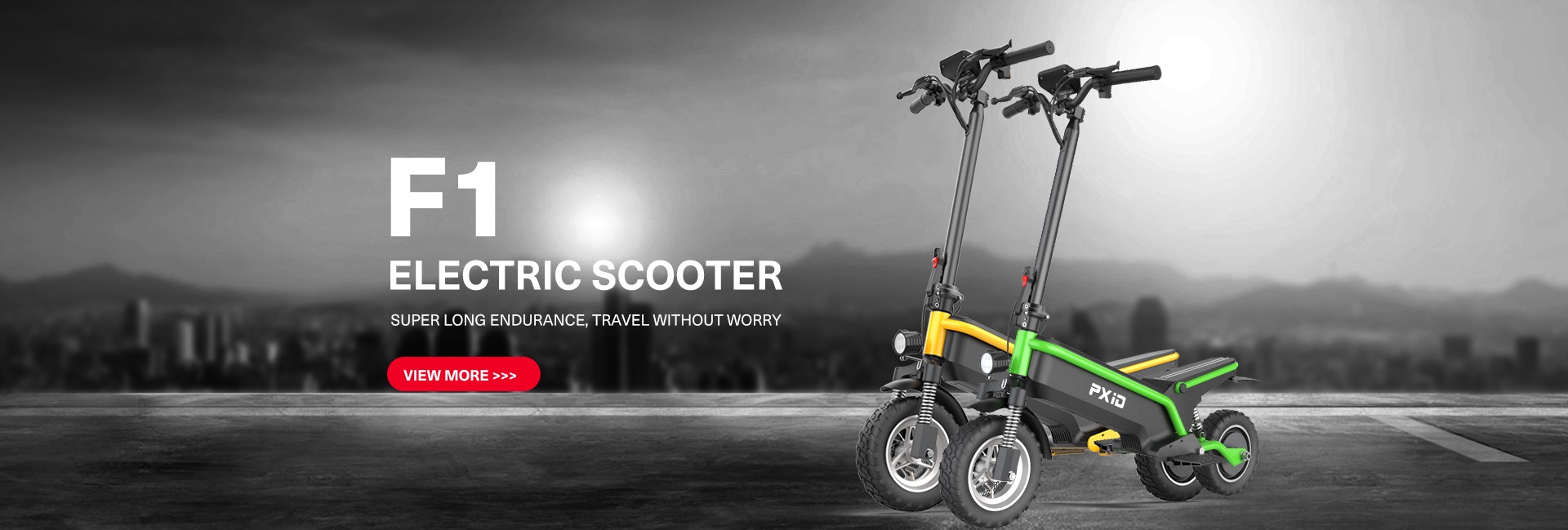 สกู๊ตเตอร์ไฟฟ้า PXID F1 ELECTRIC SCOOTER โช๊คหน้า+หลัง มอเตอร์ 500 วัตต์ ความเร็วสูงสุด 45กม./ชม, 10Ah 48V (30กม.) เดินทางได้ 30-40 กม.