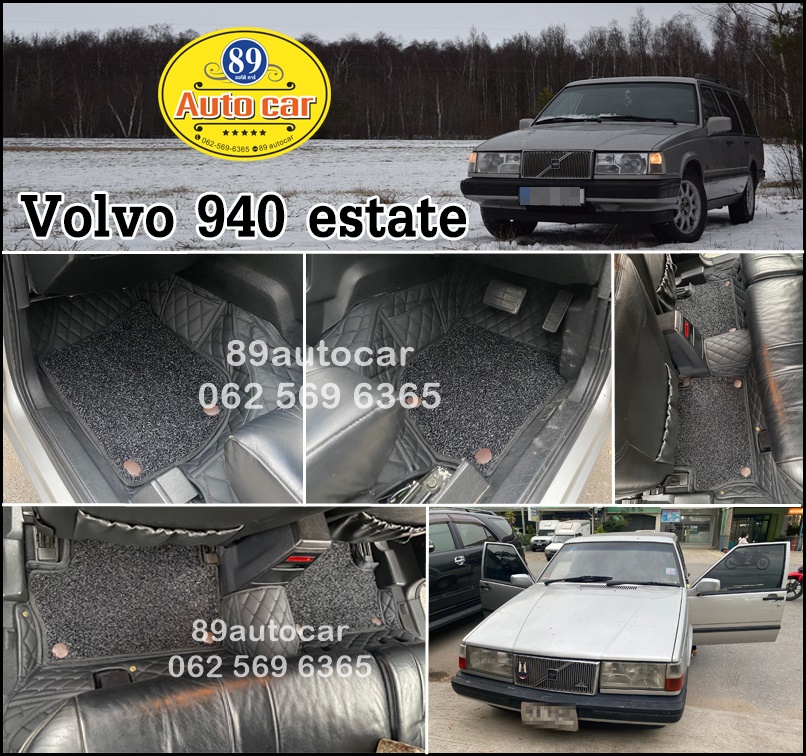 ขายพรมในรถ Volvo 940 estate ปูพรม7D สีดำล้วน + ไวนิลสีดำ เข้ารูป