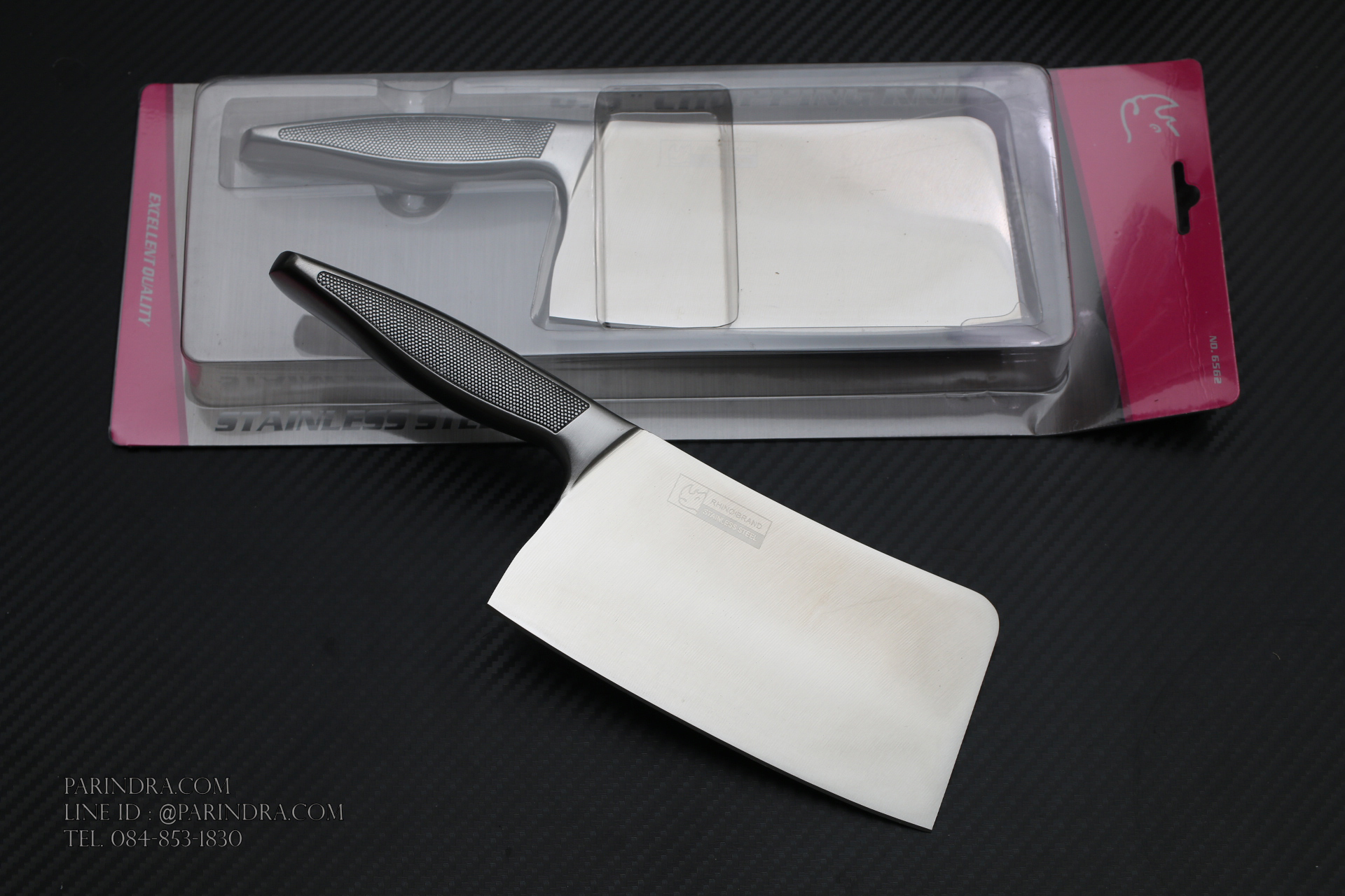มีดอีโต้ทำครัว Rhino Brand Knife No.6562 ด้ามแสตนเลส ขนาดใบ 6.5 นิ้ว คมสุดๆ (ของแท้)