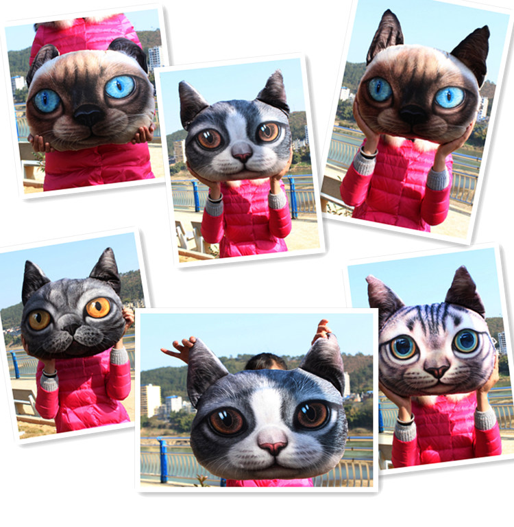 (พร้อมส่ง) หมอนหน้าน้องแมว 3 มิติ (50*40 cm.)