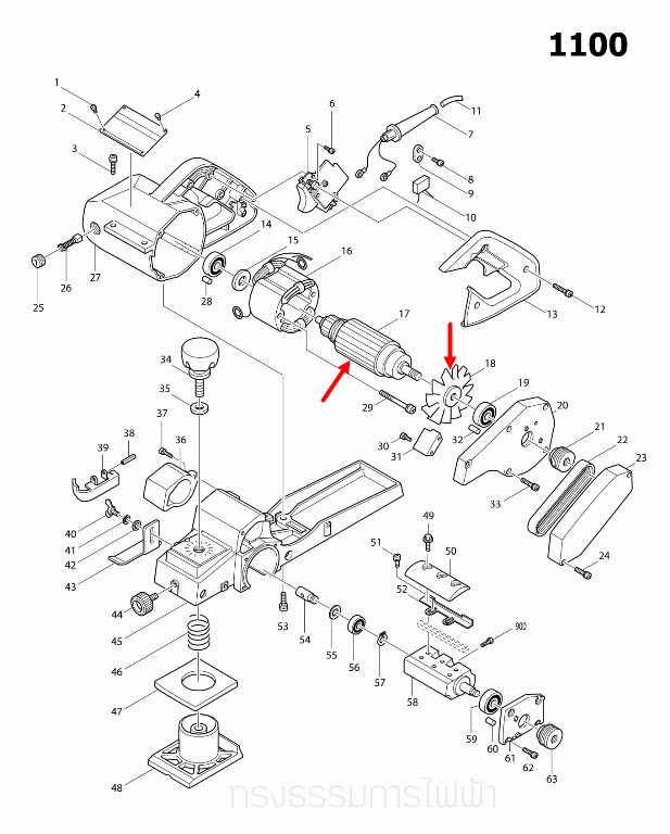 ทุ่น กบไฟฟ้า มากีต้า Makita รุ่น 1100 (แท้) ##