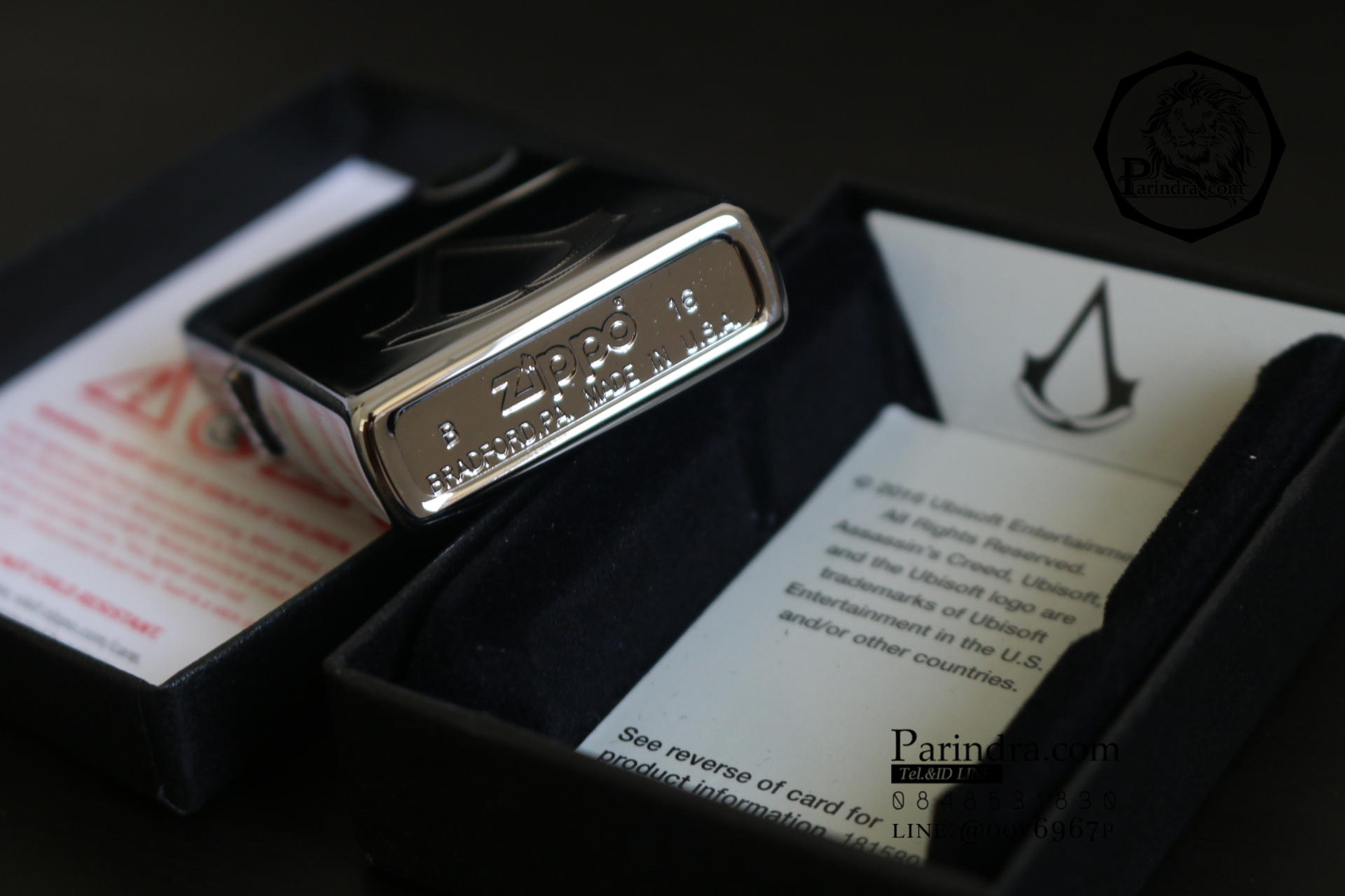 ไฟแช็ค Zippo 29486 Assassins Creed Chronicles High Polished Chrome แท้นำเข้า 100%