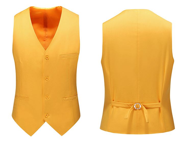 Pre-order ชุดสูทชาย สีส้ม สไตล์เกาหลี พร้อมเสื้อกั๊ก