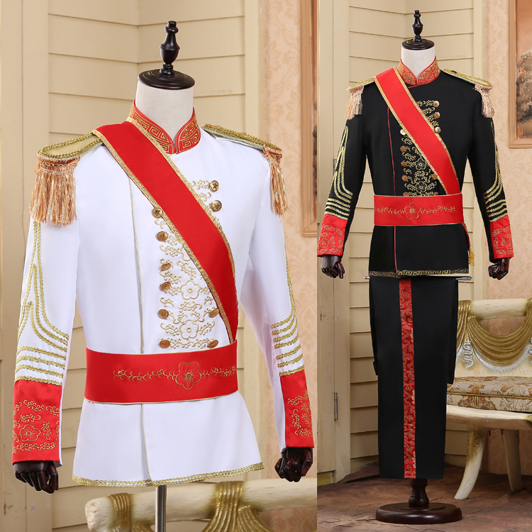 Pre-order ชุดสูทชาย สไตล์ยุโรป Court Marshal แนวทหารยุโรป สีขาว