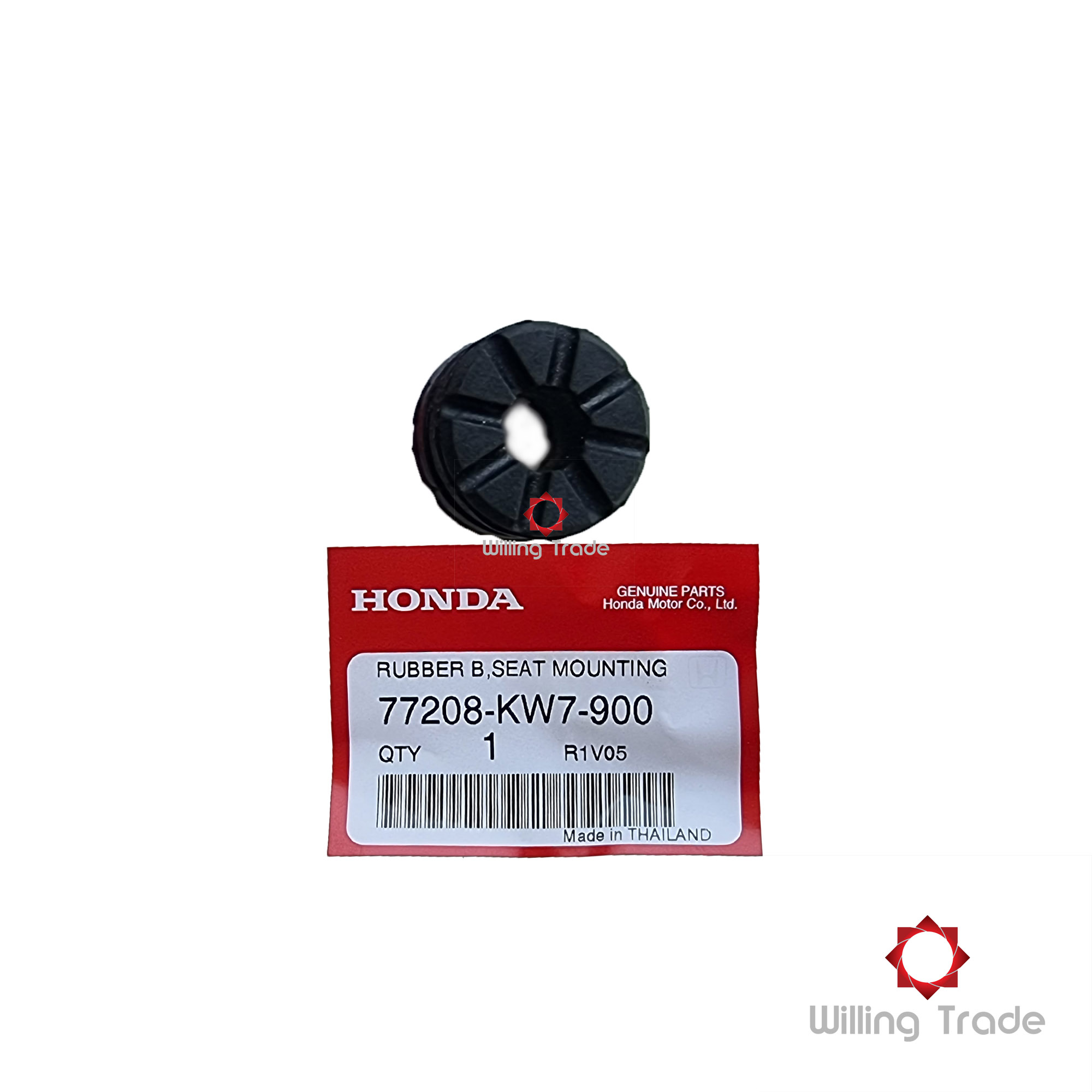 ลูกยางรองใต้เบาะ (B) (B023) HONDA:(77208-KW7-900) NOVA, DASH, WAVE, DREAM, (รองโครงหน้า)TENA, SONIC [แท้ศูนย์ 100%] ....ยางรองยึดบานพับเบาะDASH....RUBBER (B), SEAT MOUNTING