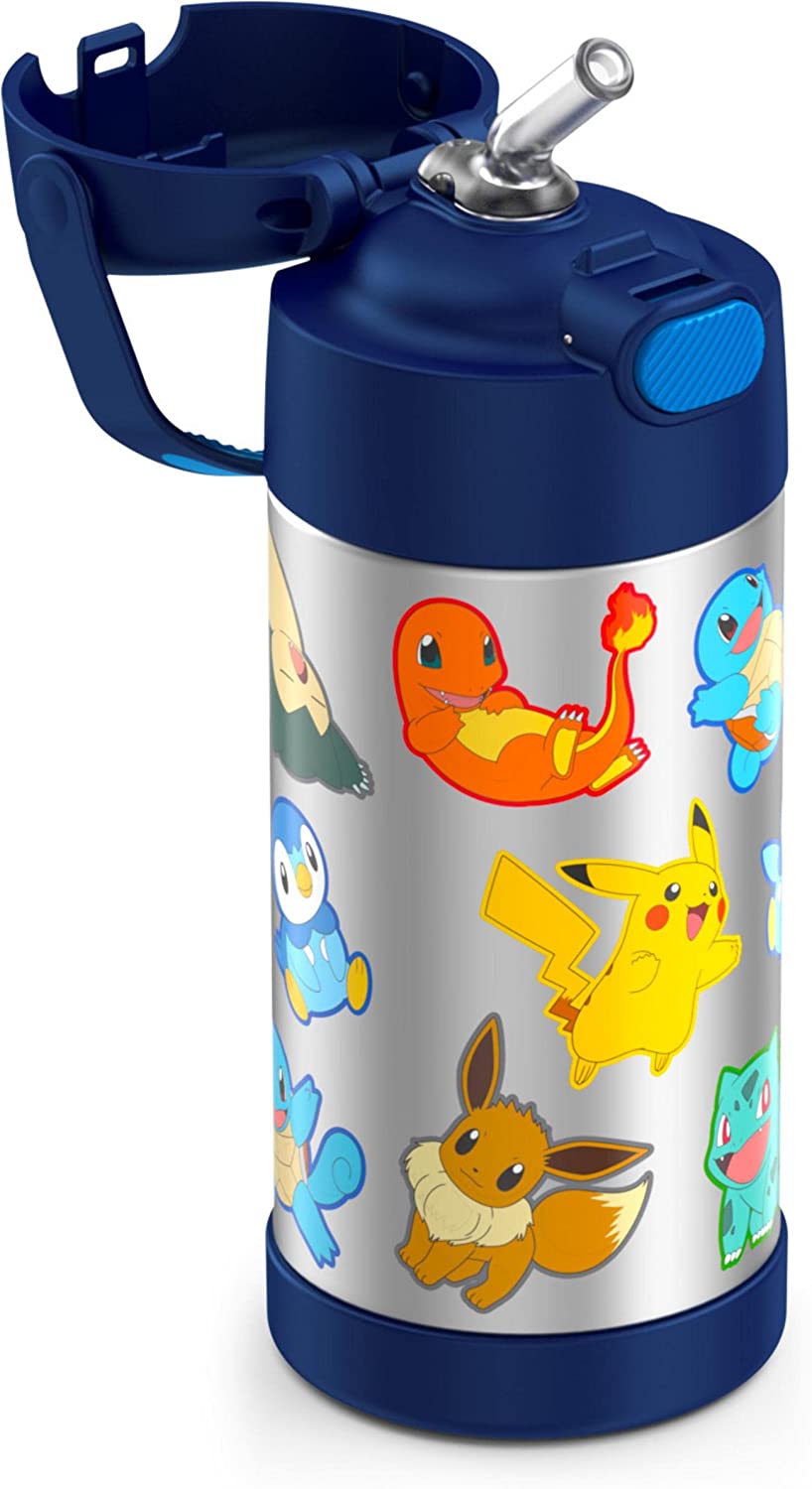 New กระติกน้ำเก็บความเย็น มีหูหิ้ว Pokemon Thermos Vacuum Insulated Stainless Steel 12 Ounce