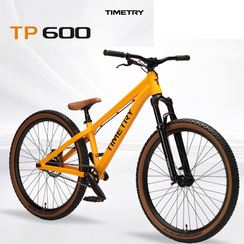 จักรยาน dirt jump TIMETRY 26” ระบบซิงเกิลสปีด – อลูมิเนียม โช้คออยล์ 120 มม. | สีดำ เหลือง ขาว | สั่งล่วงหน้า 15–35 วัน