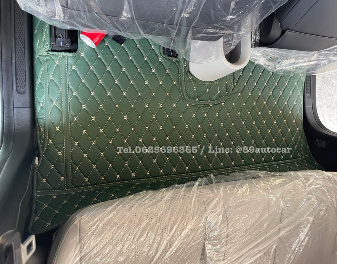 พรมปูพื้นรถยนต์ Wuling Air EV ปูพรม6D สีเขียวด้ายทอง เต็มคัน