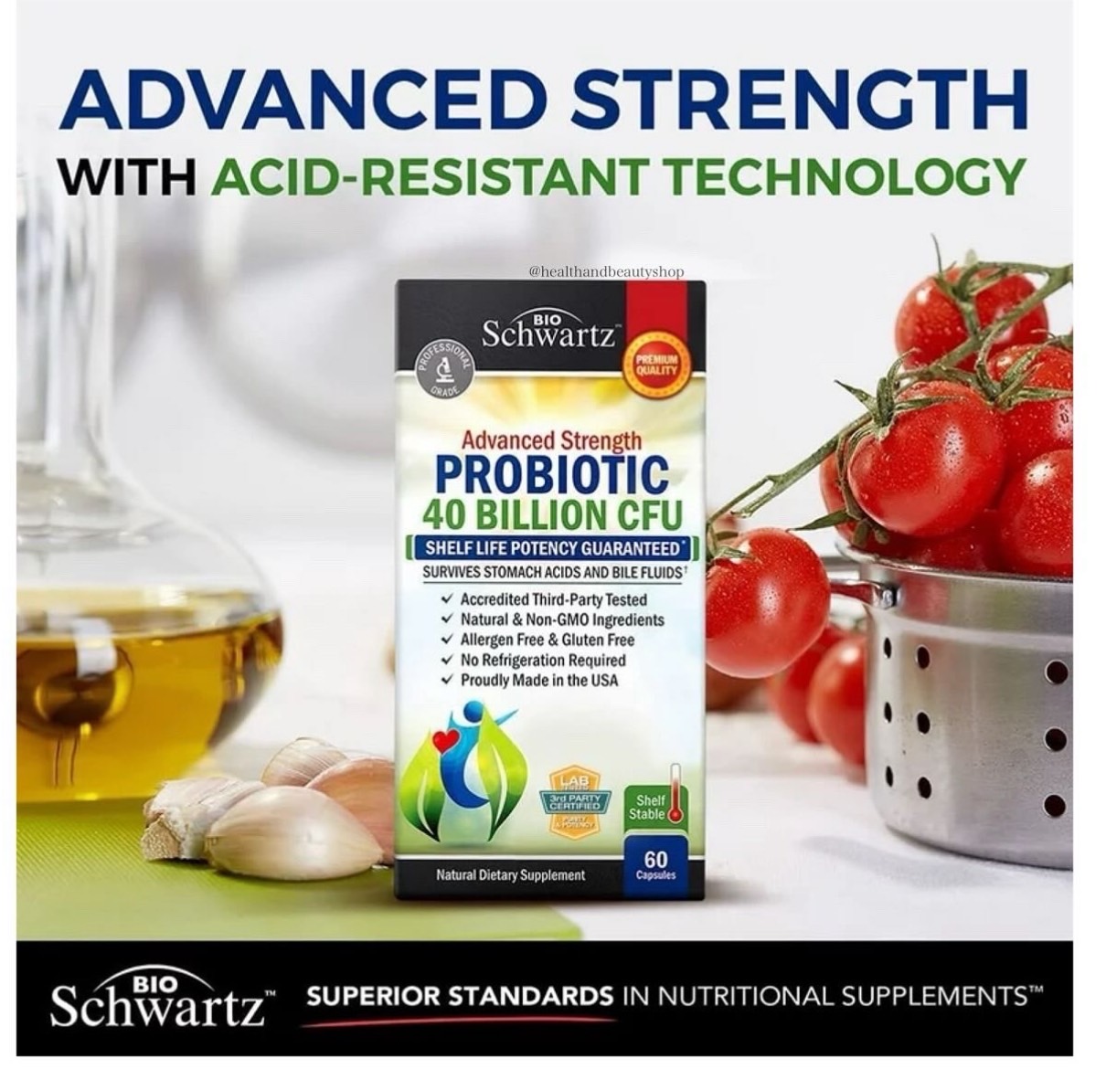 BioSchwartz Advanced Strength Probiotic 40 Billion CFU 60 Capsules