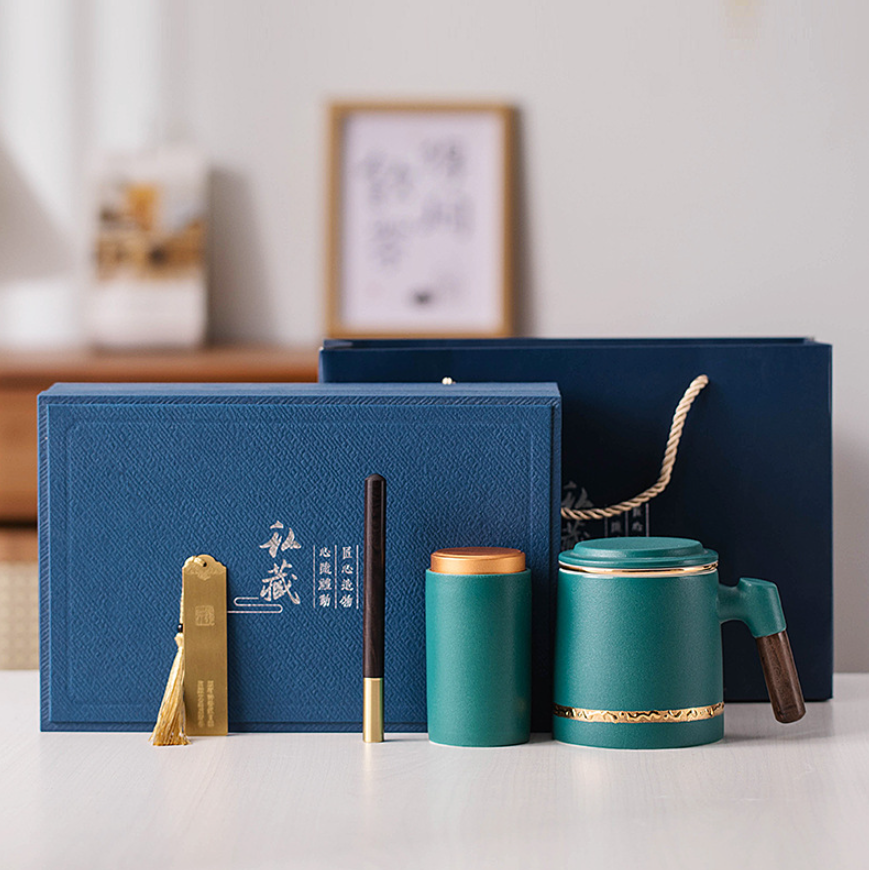 Gift Set (ชุดน้ำชาแก้วเซรามิค,ปากกา,ที่ขั้นหนังสือ)
