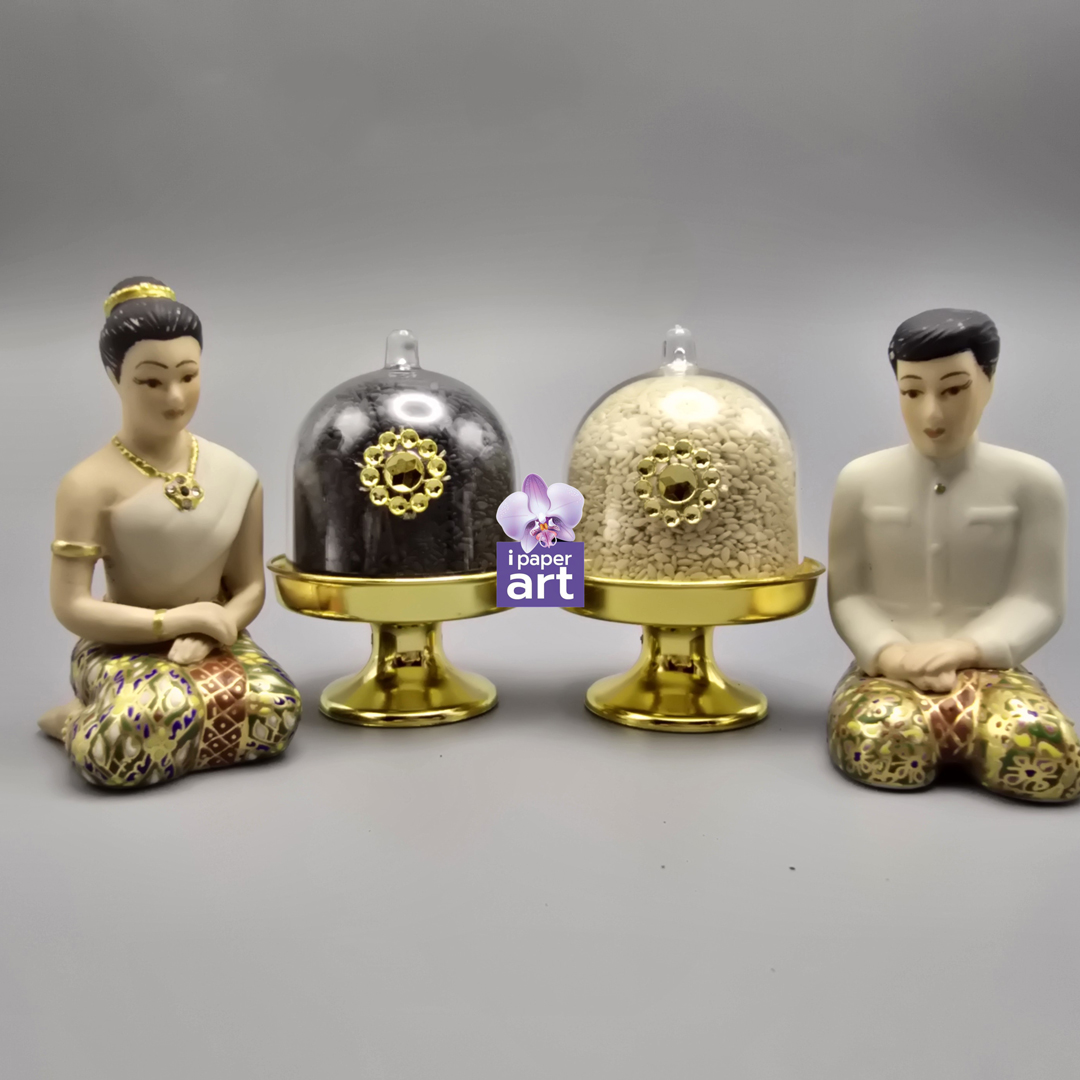 ชุดไหว้พญาครุฑ งานราชการ | งาขาว งาดำ ในโดมจิ๋ว จัดหิ้ง ถวายบูชา | เหมาะกับหิ้งที่มีพื้นที่จำกัด