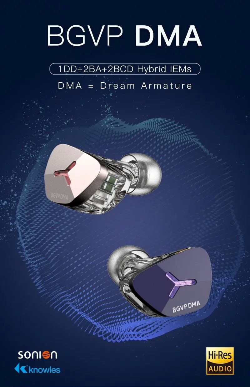 BGVP DMA หูฟัง IEMs Hybrid 5 ไดรเวอร์ 1DD+2BA+2BCD ประกันศูนย์ไทย