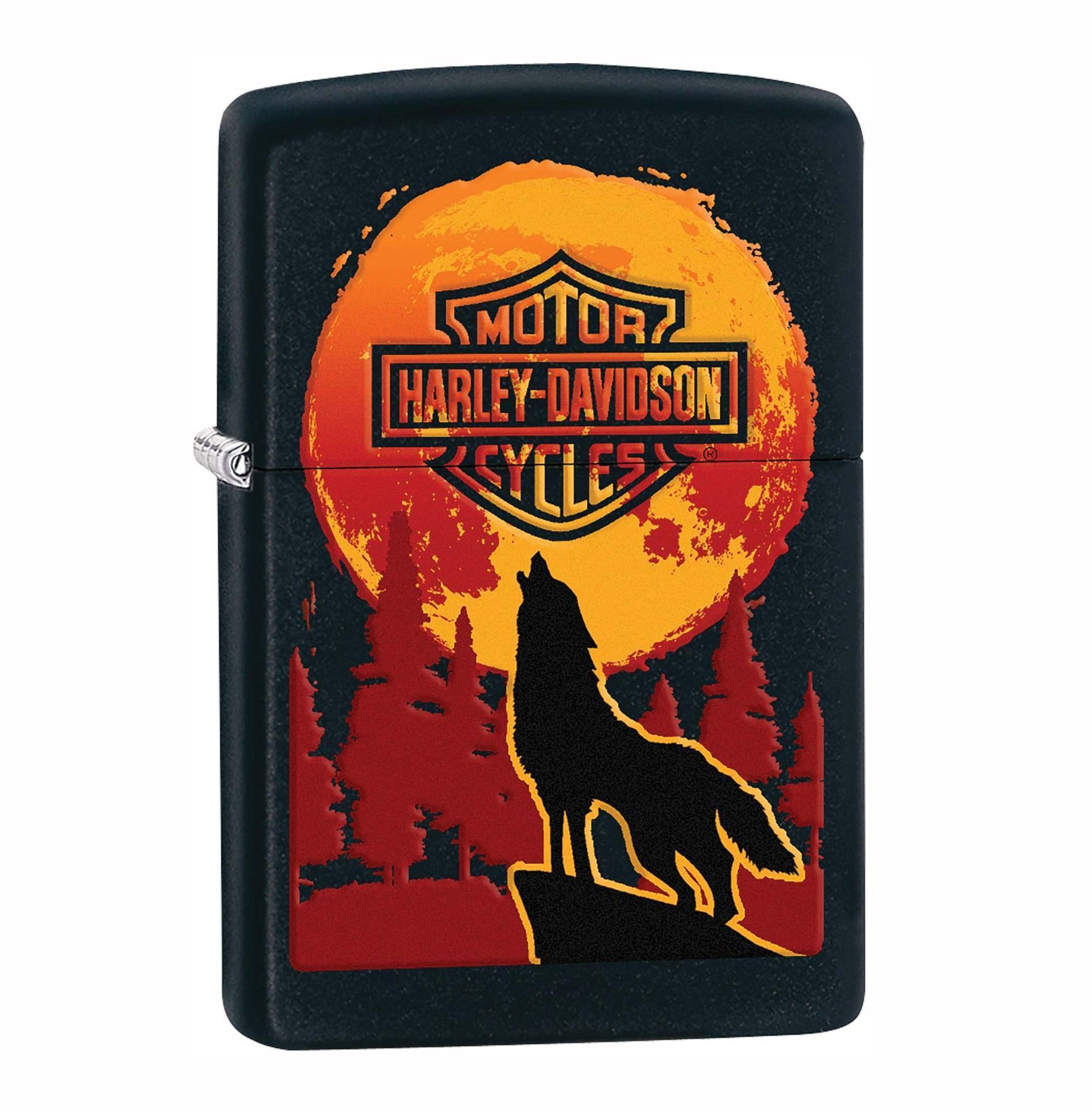 ไฟแช็ค Zippo แท้ ฮาร์เล่ หมาป่าเห่าหอน "Harley Davidson-Logo Wolf Howling" #Zippo 7767 แท้นำเข้า 100%
