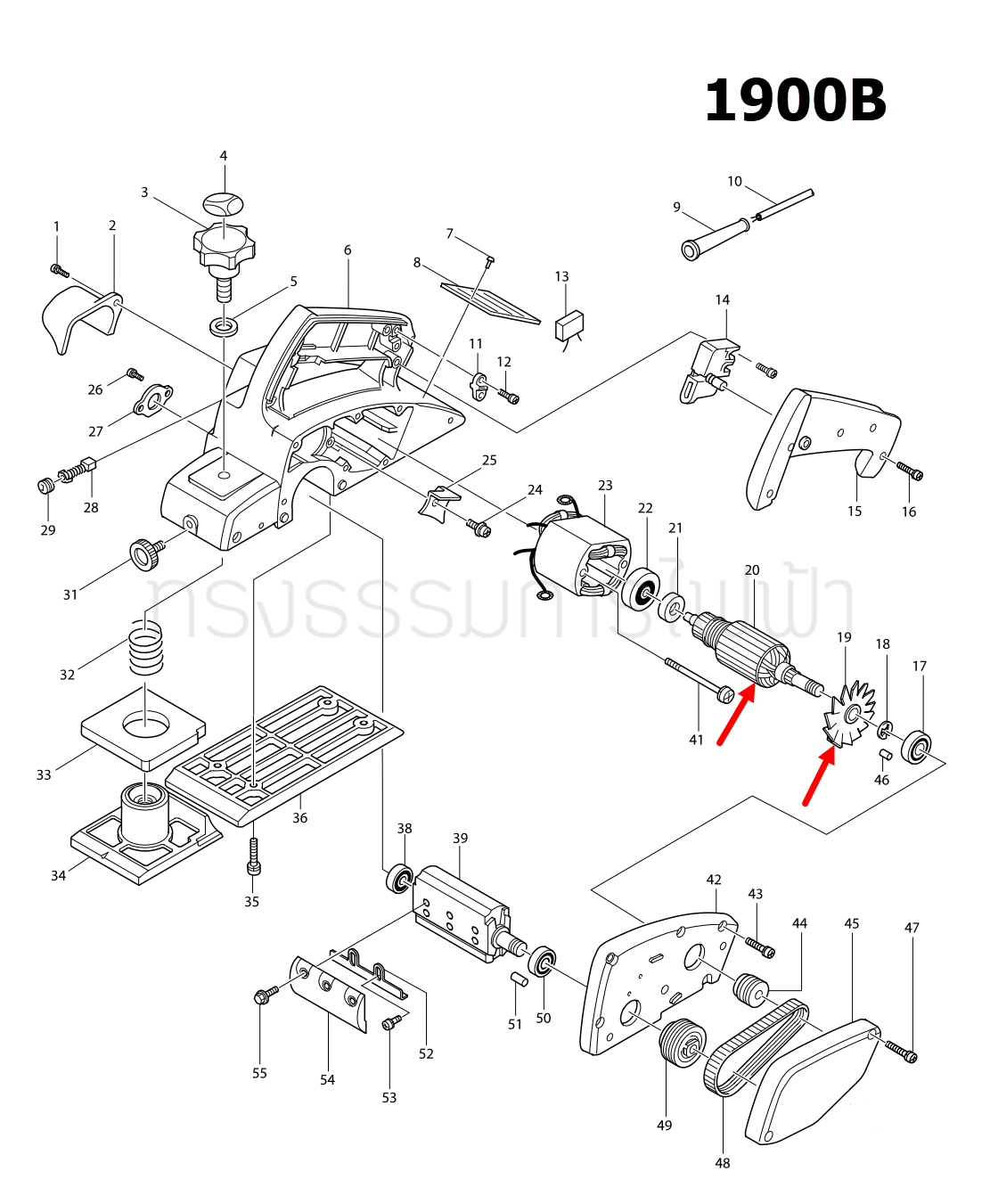 ทุ่น กบไฟฟ้า-หินเจียร Makita MT190, MT191, N1900B, 1900B, M1901, 1902, 1923B