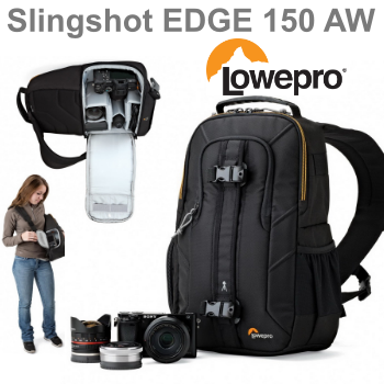กระเป๋ากล้อง LowePro Slingshot EDGE 150 AW (Black) เหมาะ Mirrorless ของแท้ ราคาถูก ราคาส่ง กันน้ำ ประกันศุนย์ 3ปี (ส่งฟรี) กันกระแทรก
