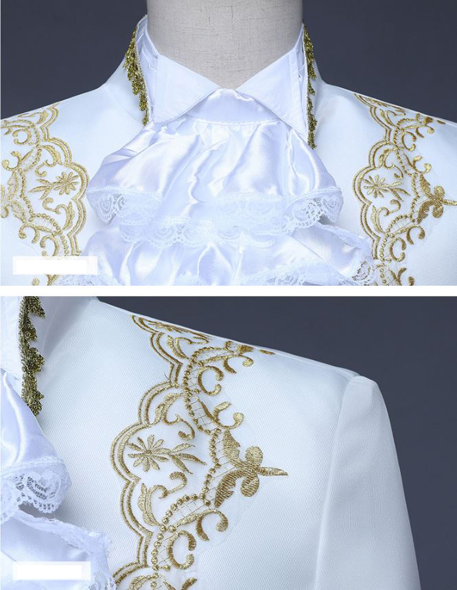 Pre-order ชุดสูทชาย สไตล์ยุโรป ปักงานละเอียด สีแดง