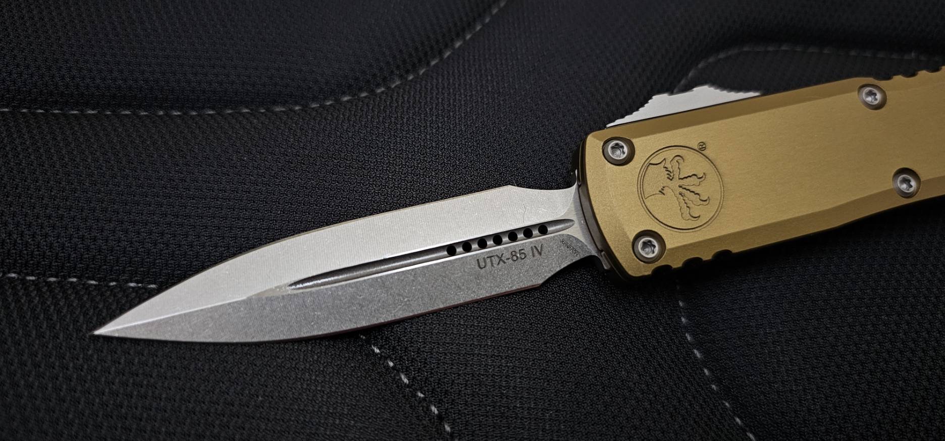 Microtech UTX-85 Gen IV w/ Tan Handle & Stonewash D/E M390MK