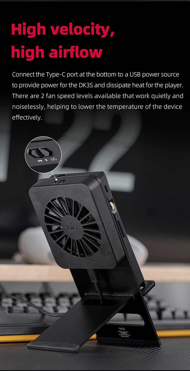ขาย FiiO DK3S Stand ขาตั้งและพัดลมระบายความร้อน สำหรับเครื่องเล่นพกพา