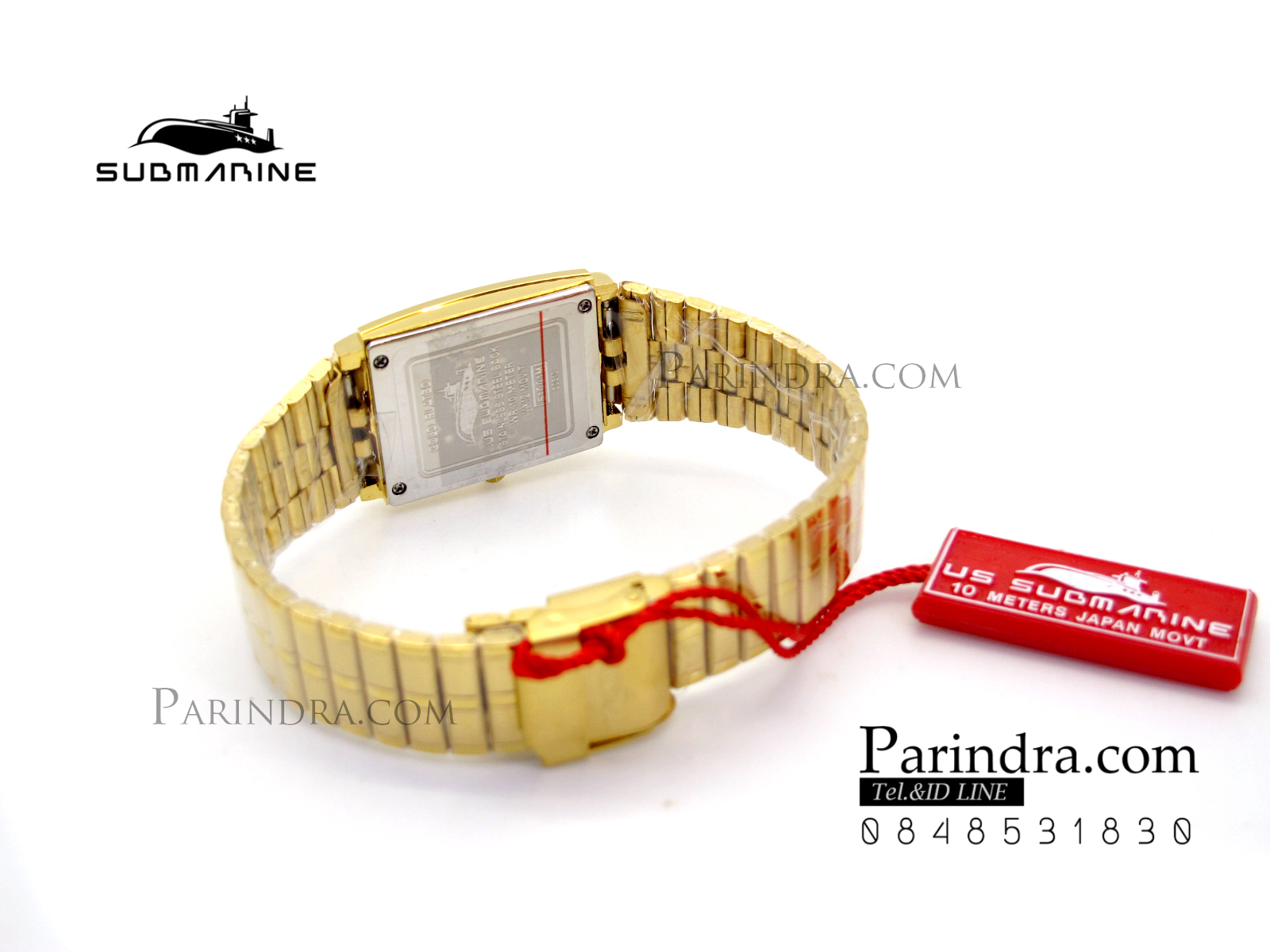 นาฬิกา US submarine รุ่น SUB1001M เรือนใหญ่ สายสแตนเลสสีทองหน้าปัดสีดำ