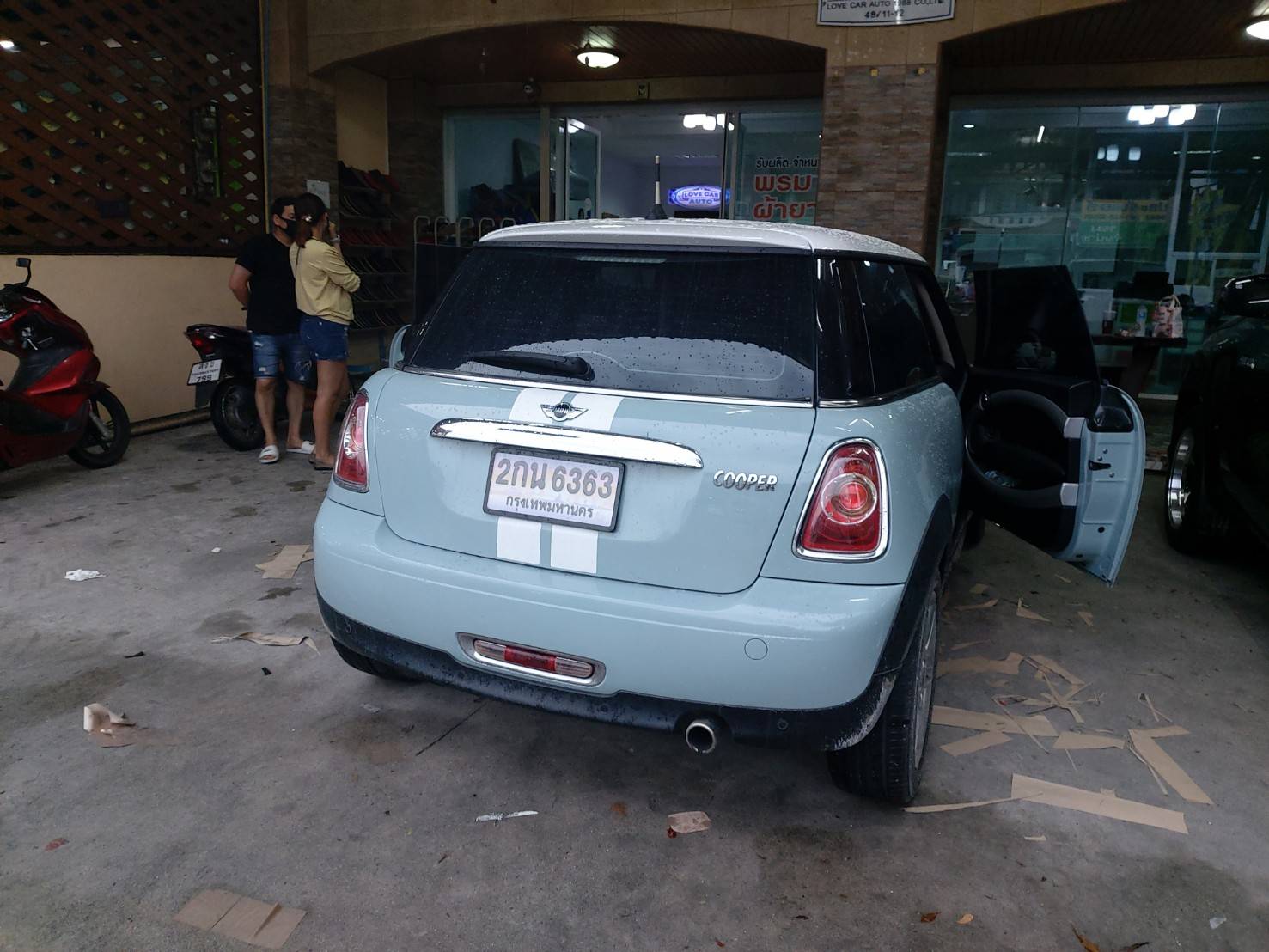 พรมปูพื้นเข้ารูป Mini Cooper R53 2011 ปูพรม6D สีแดงไวน์ เข้ารูป