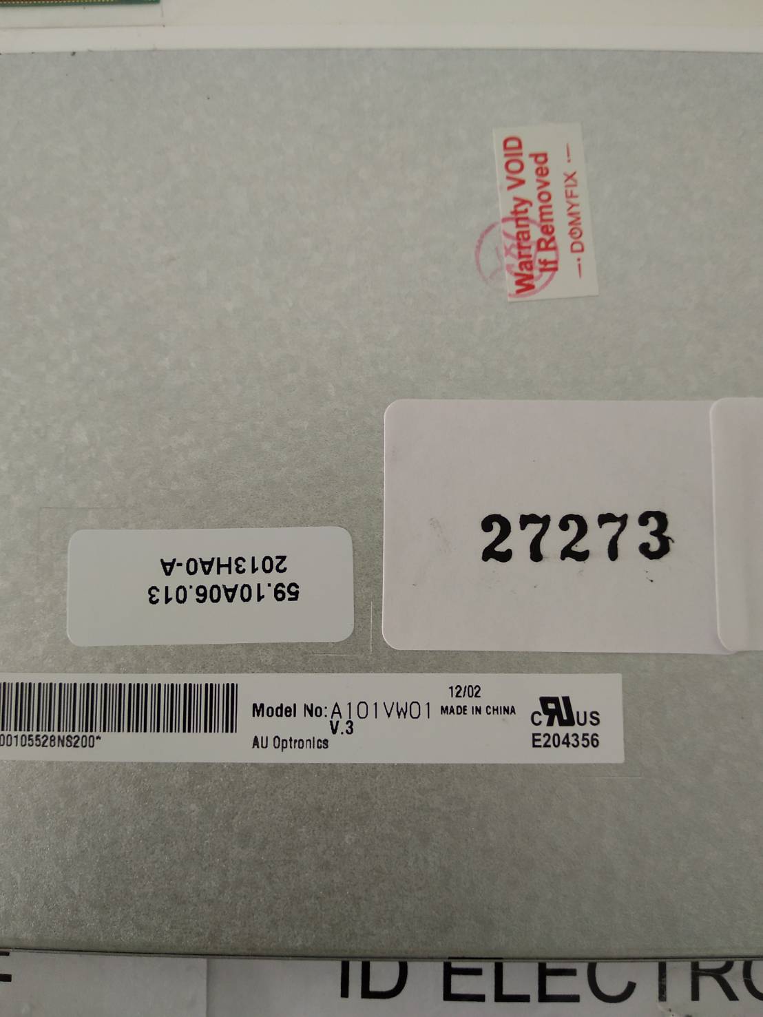 A101VW01 V3 LCD PANEL " AUO "