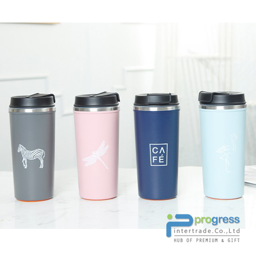 แก้วกาแฟเก็บอุณหภูมิ 350/500 ml. แก้วผลักไม่ล้ม