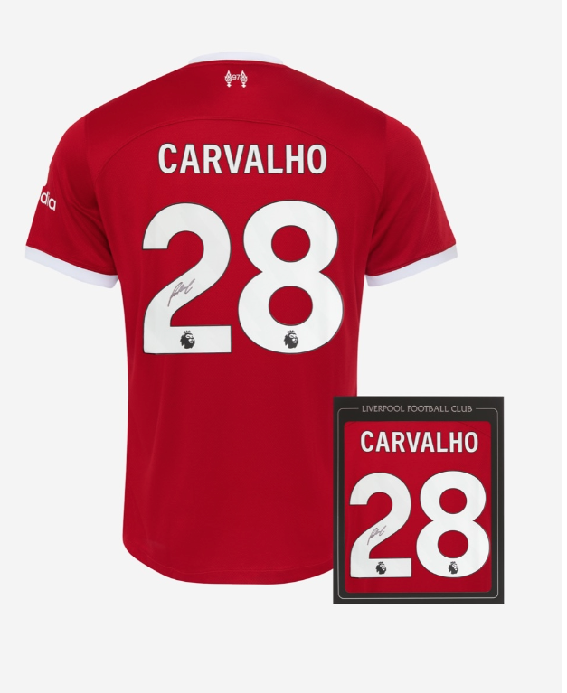 เสื้อลิเวอร์พูล 2023 2024 ลายเซ็นต์ Carvalho 28 พร้อมกล่อง มีใบรับรองของแท้