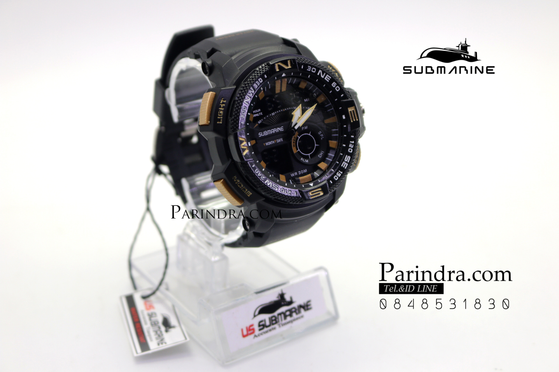 นาฬิกา US submarine Adventure Protector รุ่น TP3184M สีดำ-ทอง จอดำ