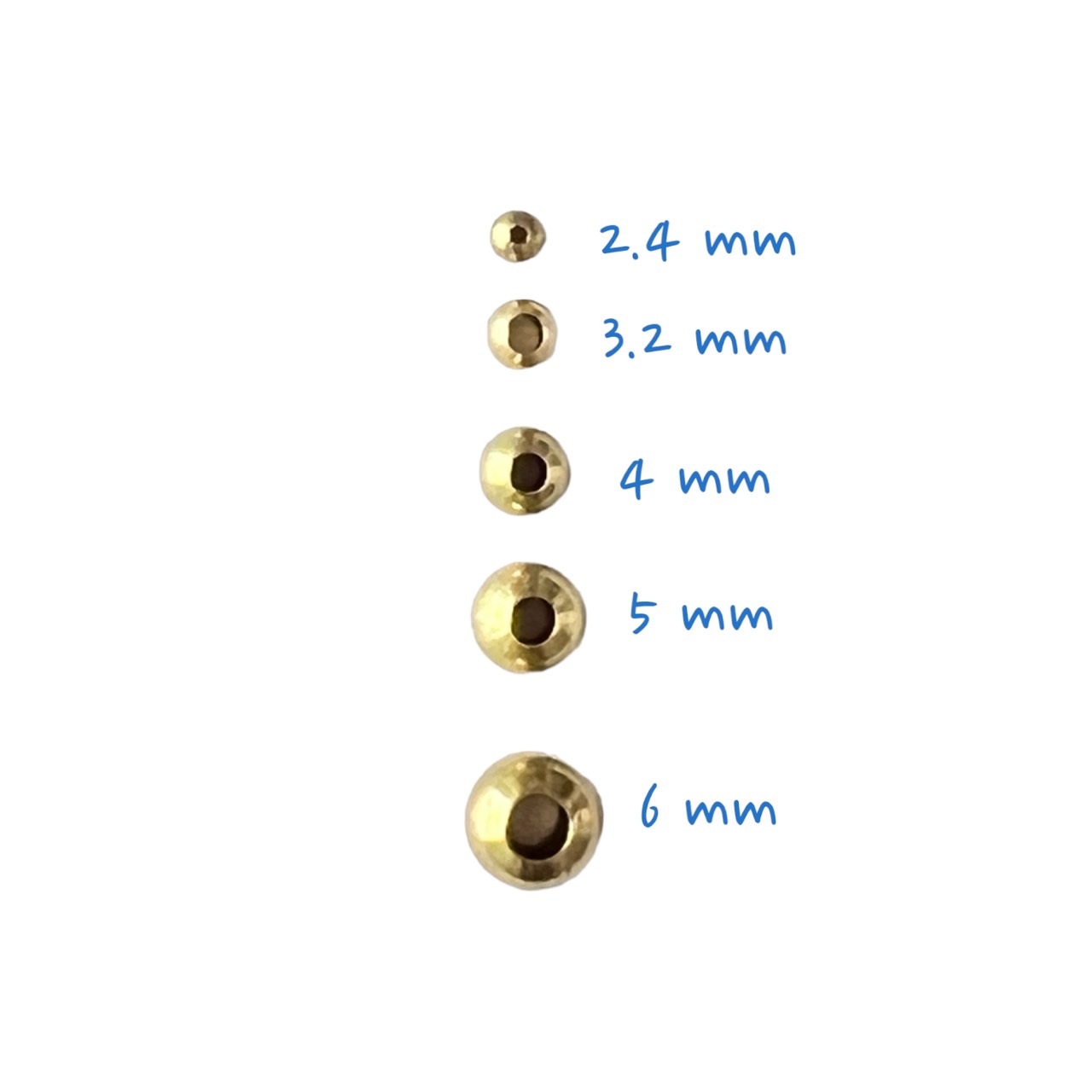 ลูกปัดทองเหลือง ปะคำทองเหลือง (Brass Beads) ใช้ตกแต่งเพื่อความสวยงาม