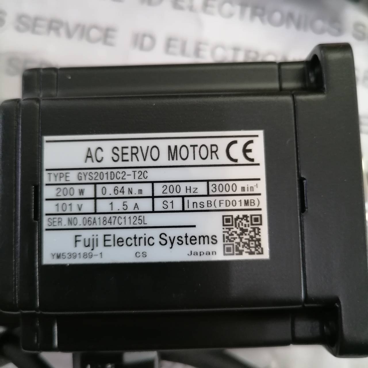 SERVO MOTOR “ FUJI ” รุ่น GYS201DC2-T2C